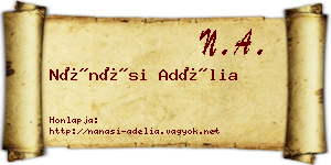 Nánási Adélia névjegykártya